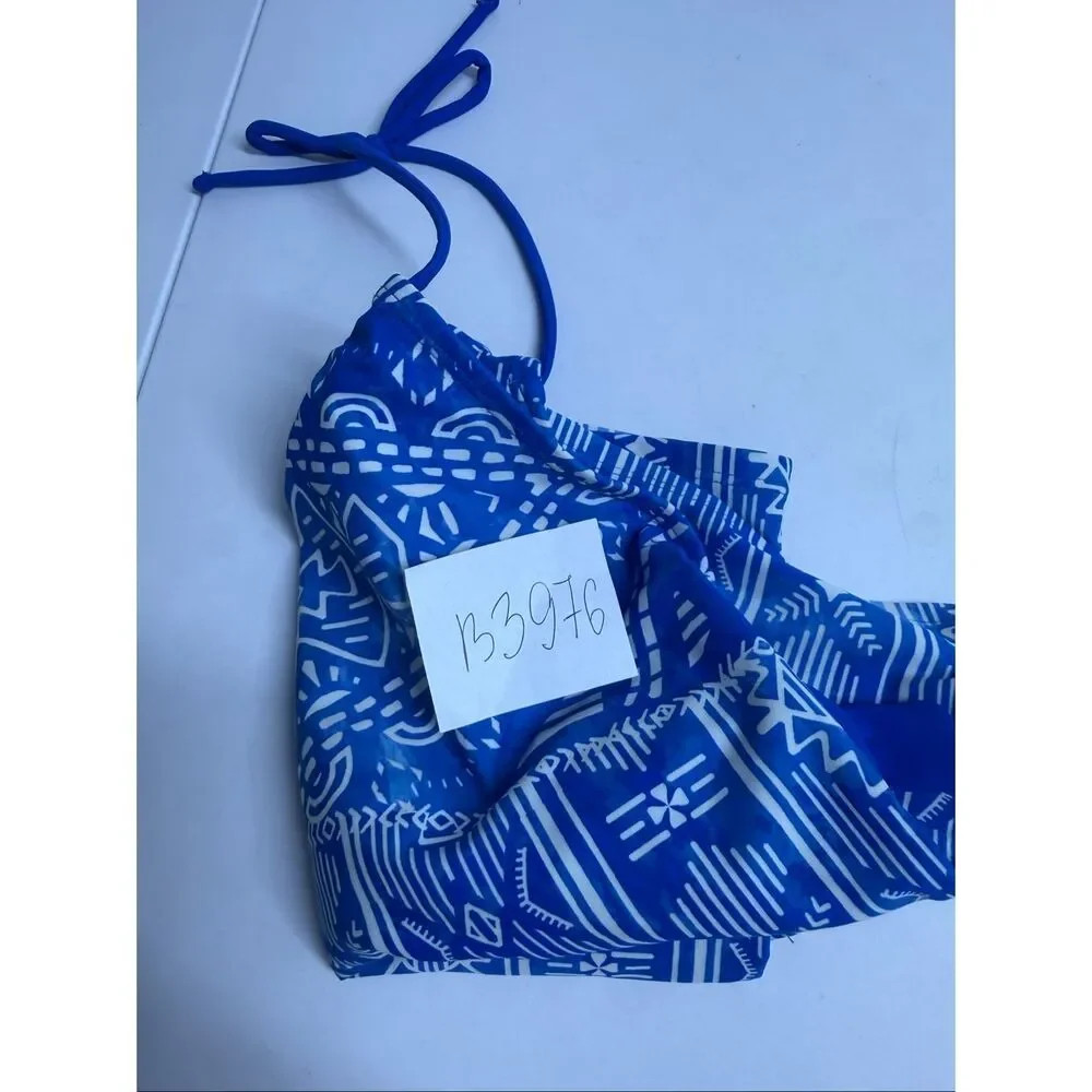 Breaking Waves Girls Size 10 Blue White Tankini Swimsuit 2 Piece UPF Beach Pool